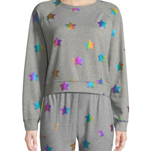 Terez Star Foil Printed Crewneck Sweatshirt+pant